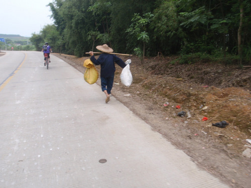 Going home from the market.